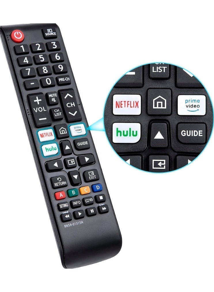 نتيك جهاز تحكم عن بعد عالمي متوافق مع جميع تلفزيونات سامسونج LCD و LED و الذكية و UHD و 4K مع أزرار Netflix و Prime Video و Rakuten و Hulu (15-BN59-01315A) - Image 1